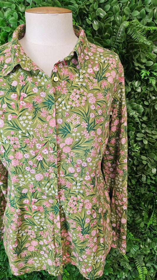 Seasalt Cornwall Green Print Larissa Shirt (12)