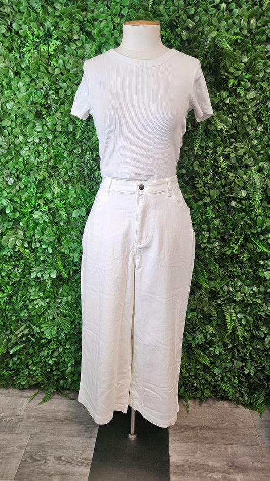 Betty Basics White Tabitha Crop Jean BNWT (14)