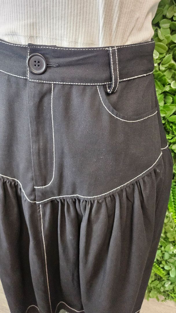 Thing Thing Black Stitch Maxi Skirt (8)