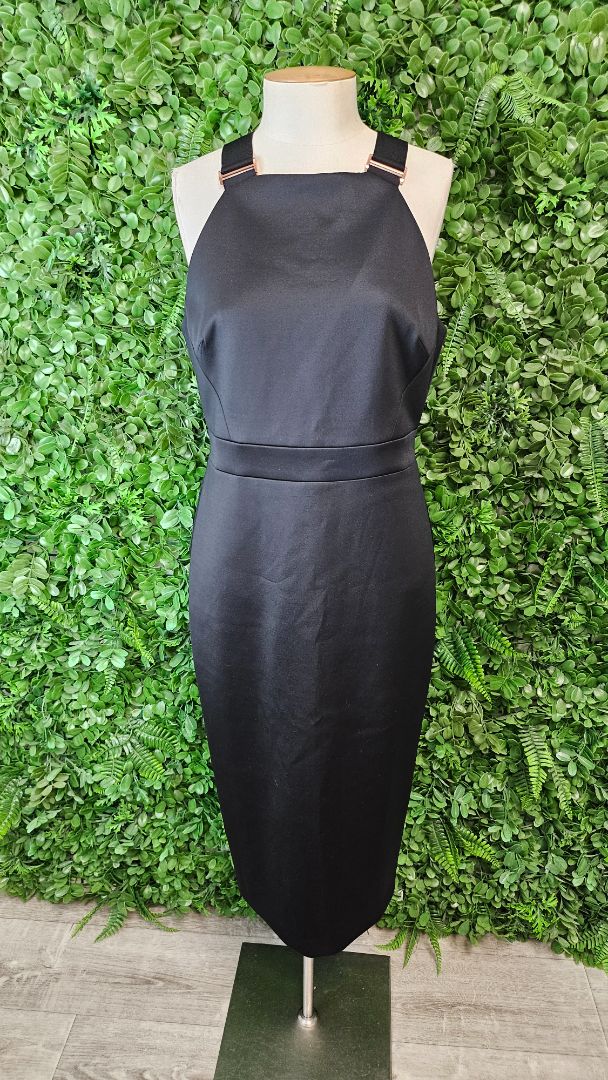Ted Baker Black Sheath Dress (12-14)