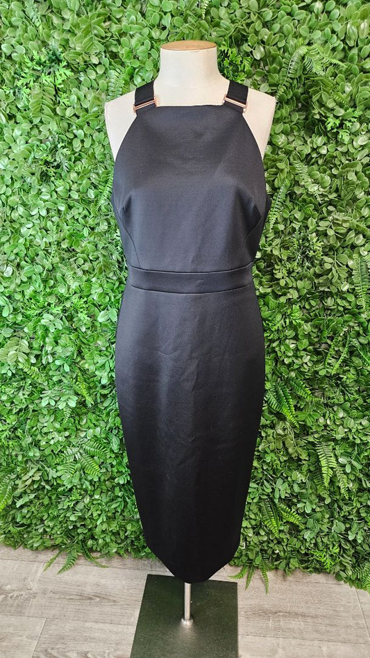 Ted Baker Black Sheath Dress (12-14)