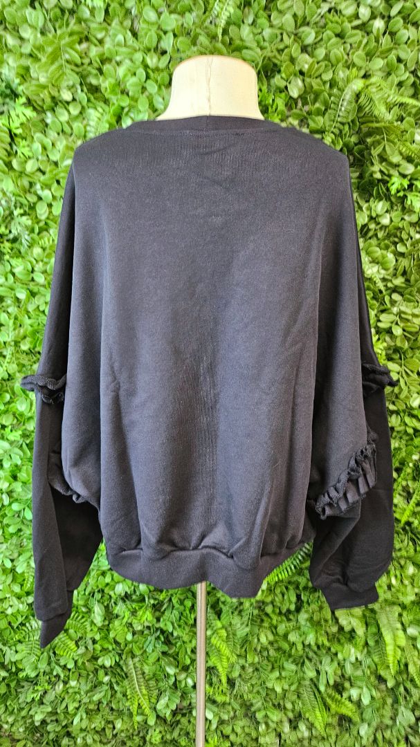 Mint Navy Ruffle Sleeve Sweat BNWT (16)