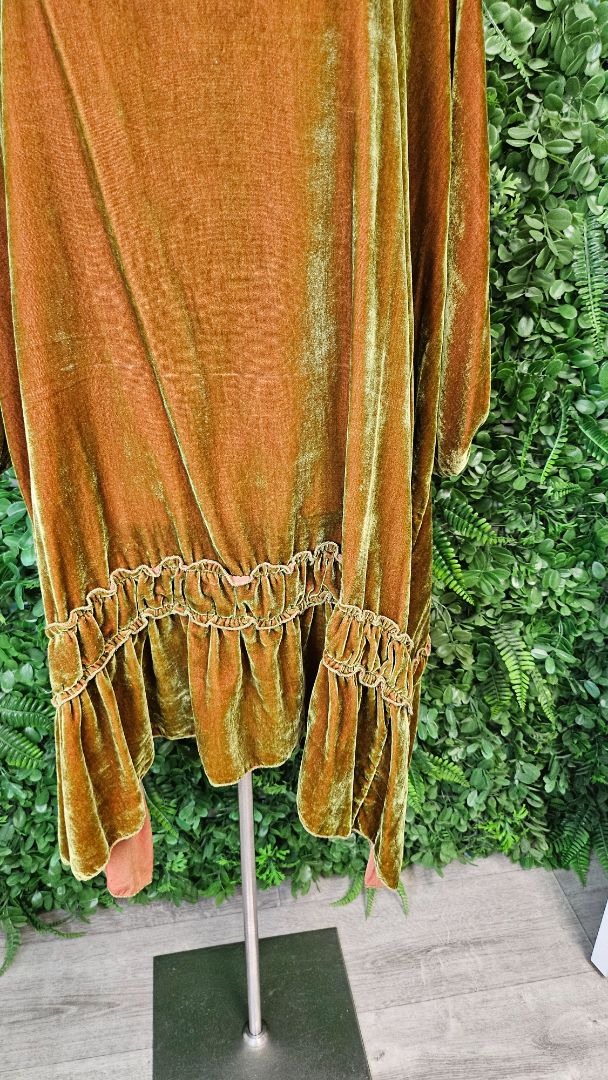 Miss Rose Sister Violet Green/Russet Velvet Dress BNWT (14-16)
