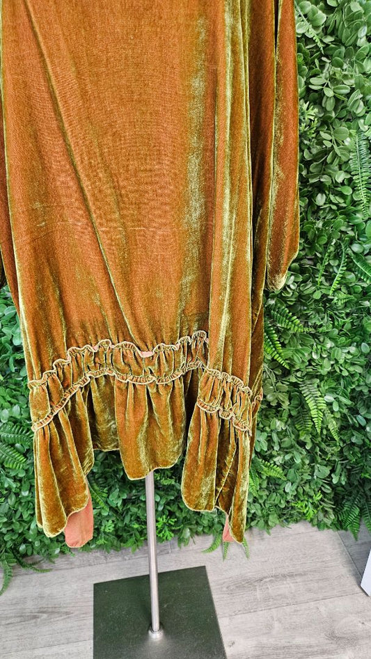 Miss Rose Sister Violet Green/Russet Velvet Dress BNWT (14-16)