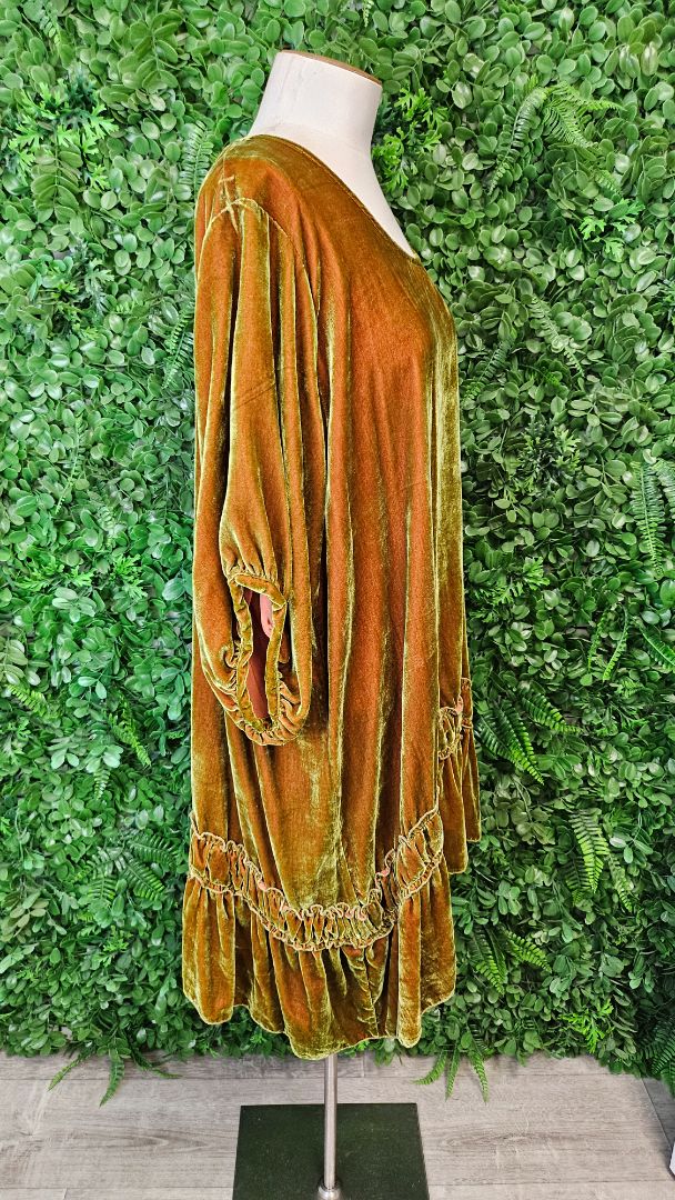 Miss Rose Sister Violet Green/Russet Velvet Dress BNWT (14-16)
