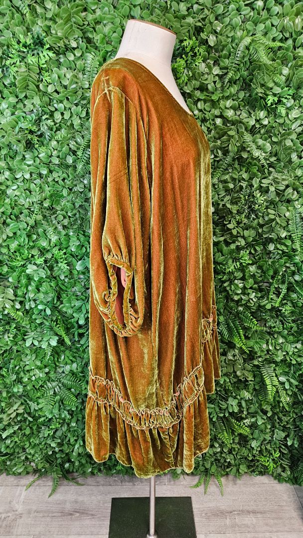 Miss Rose Sister Violet Green/Russet Velvet Dress BNWT (14-16)