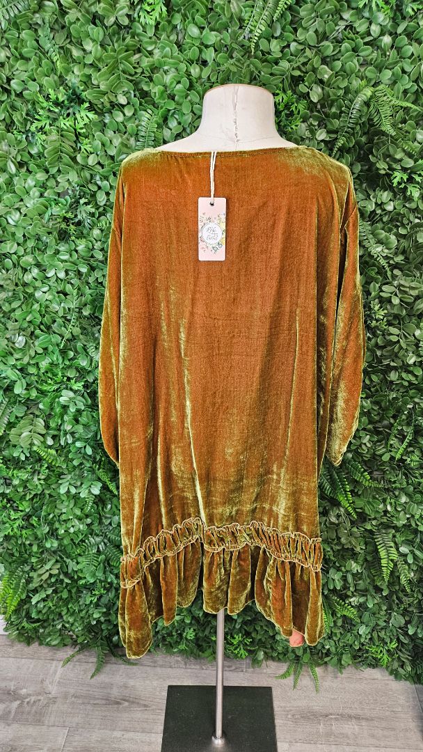Miss Rose Sister Violet Green/Russet Velvet Dress BNWT (14-16)