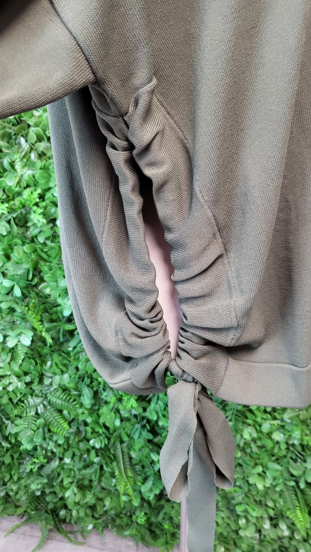 Drama The Label Khaki Ruched Side Cardi (16)