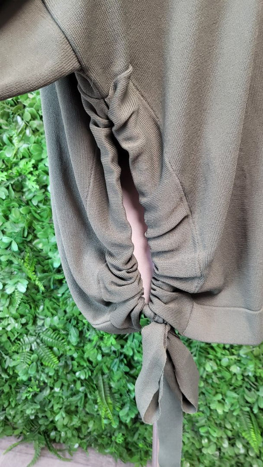 Drama The Label Khaki Ruched Side Cardi (16)