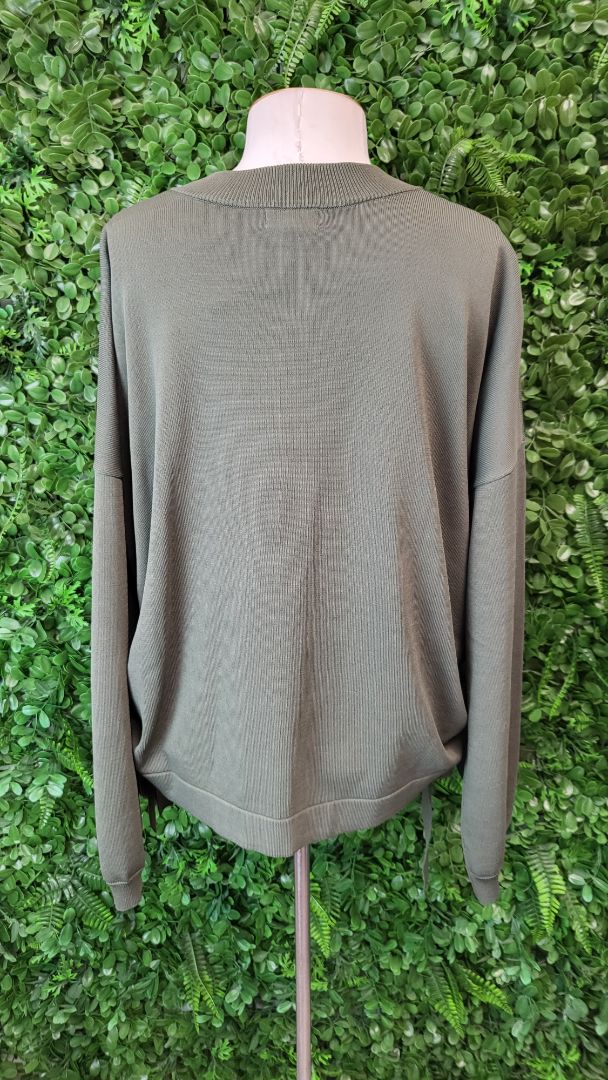 Drama The Label Khaki Ruched Side Cardi (16)