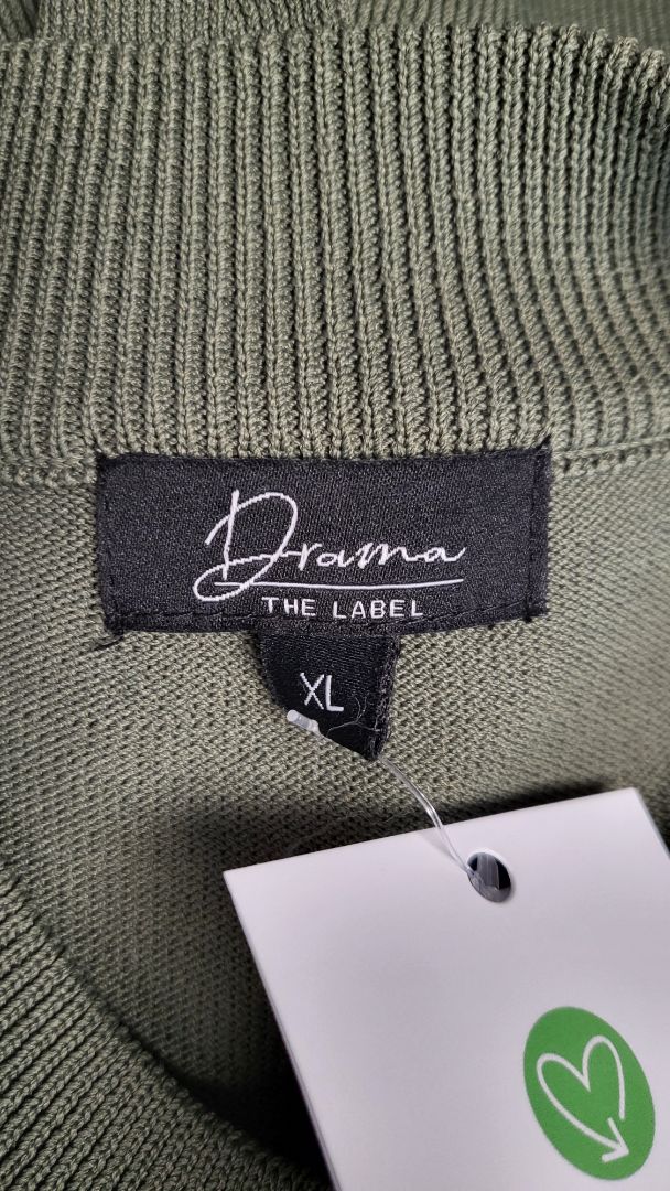 Drama The Label Khaki Ruched Side Cardi (16)