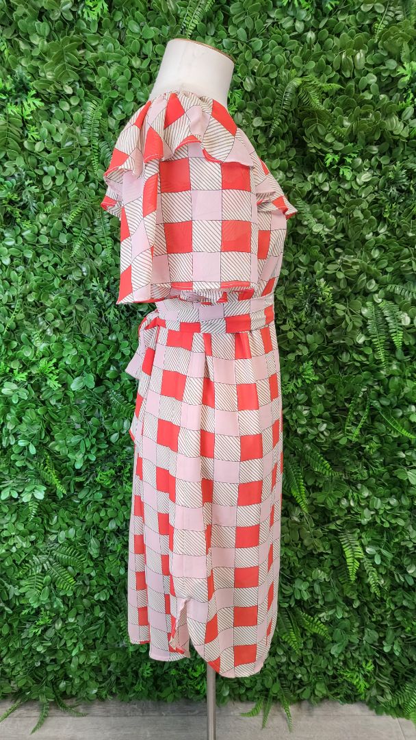 Charlo Print Frill Neck Dress (10)