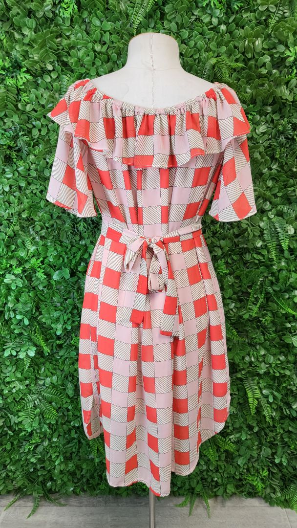 Charlo Print Frill Neck Dress (10)