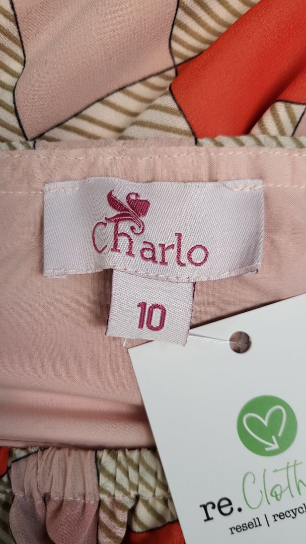 Charlo Print Frill Neck Dress (10)