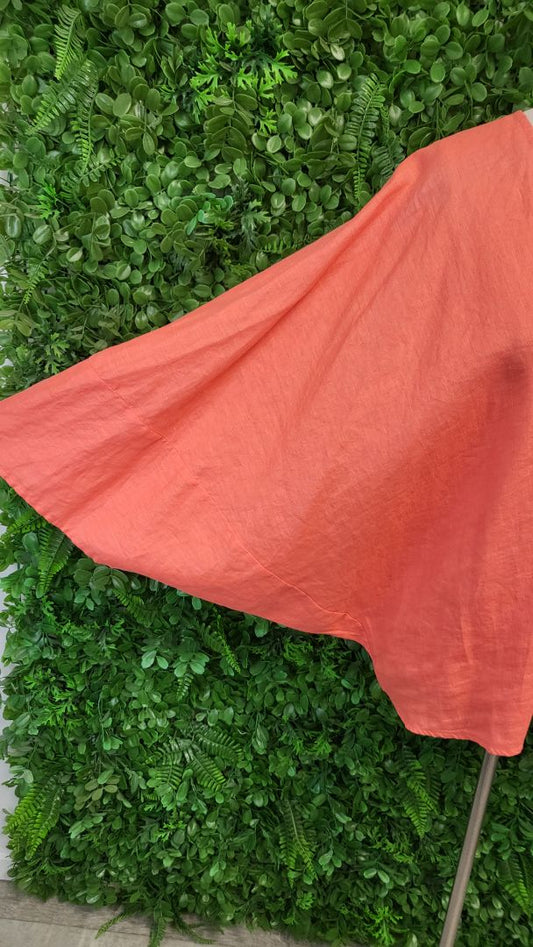 Dear Sutton Tangerine Linen Oversized Top (10)
