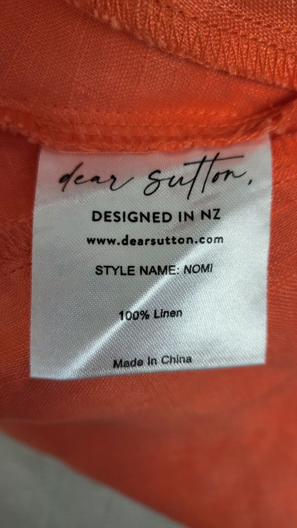 Dear Sutton Tangerine Linen Oversized Top (10)