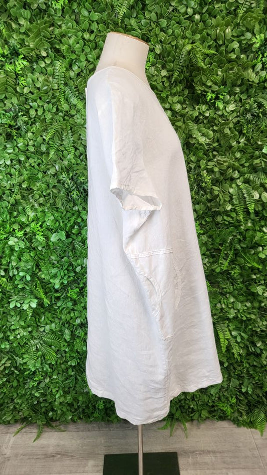 Lordship White Linen Shift Dress (18)