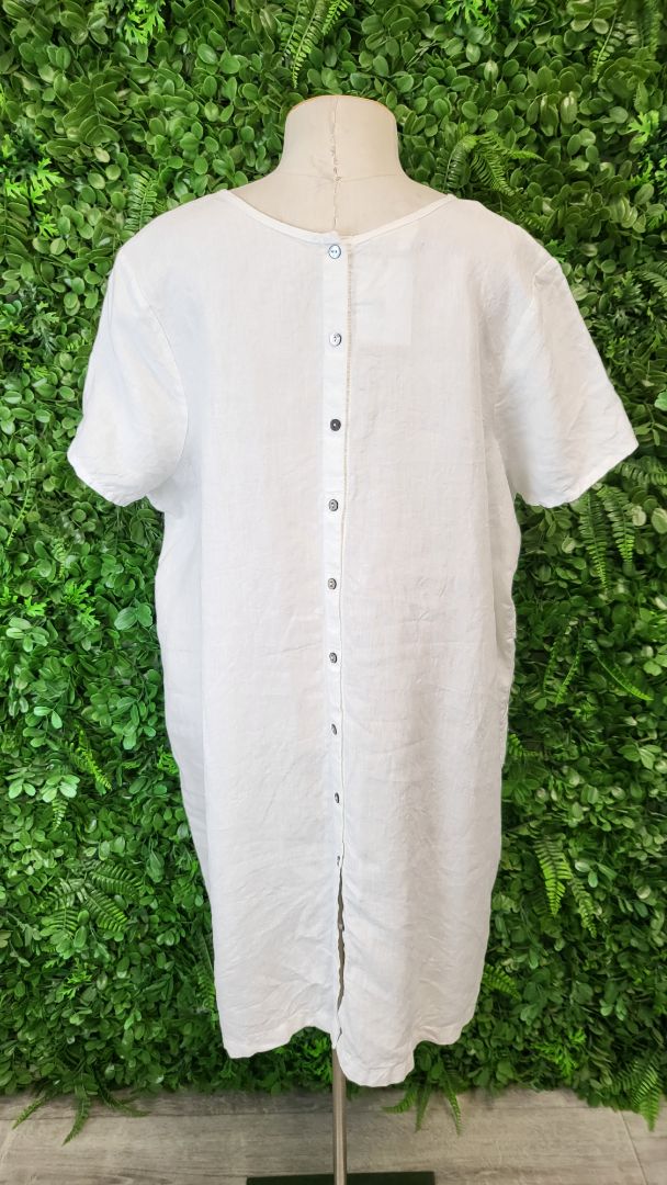 Lordship White Linen Shift Dress (18)