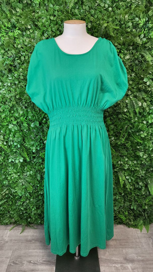Elm Green Shirred Dress (16)