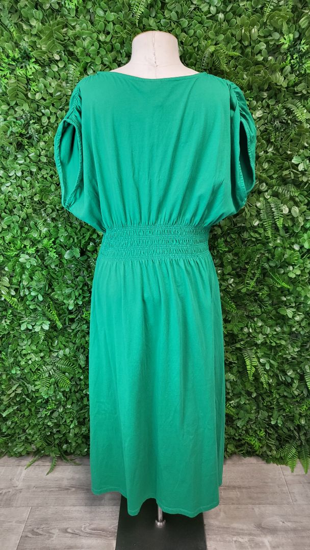 Elm Green Shirred Dress (16)