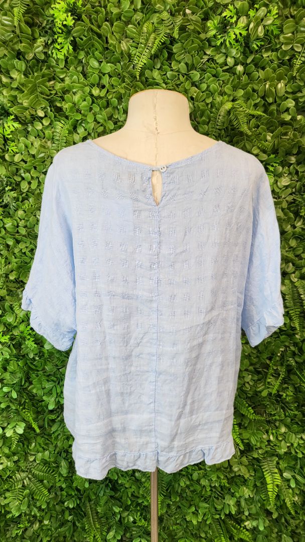 Luna Tomen Blue Linen Top (16)