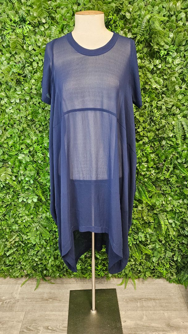 Moochi Faithfully Navy Sheer Dress (8-10)