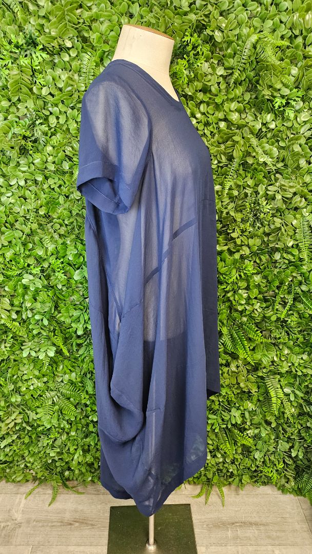Moochi Faithfully Navy Sheer Dress (8-10)
