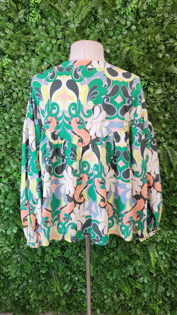 Isle of Mine Print Yoke Blouse (10-12)