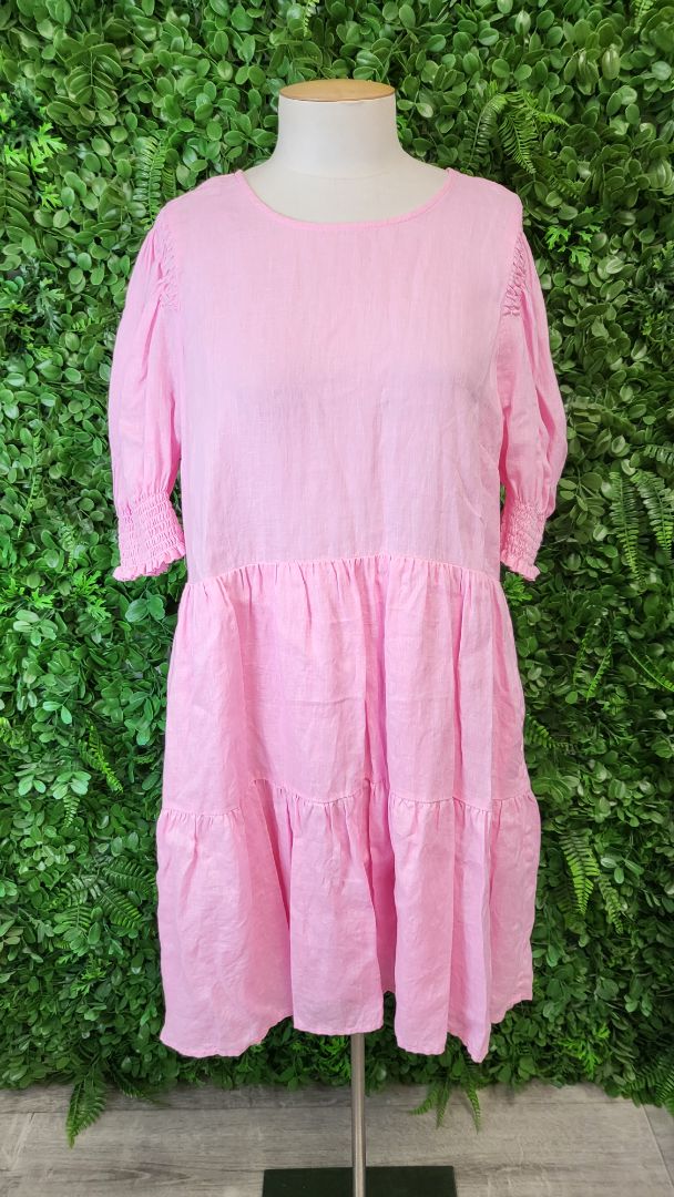 Seeking Lola Pink Linen Dress (14)