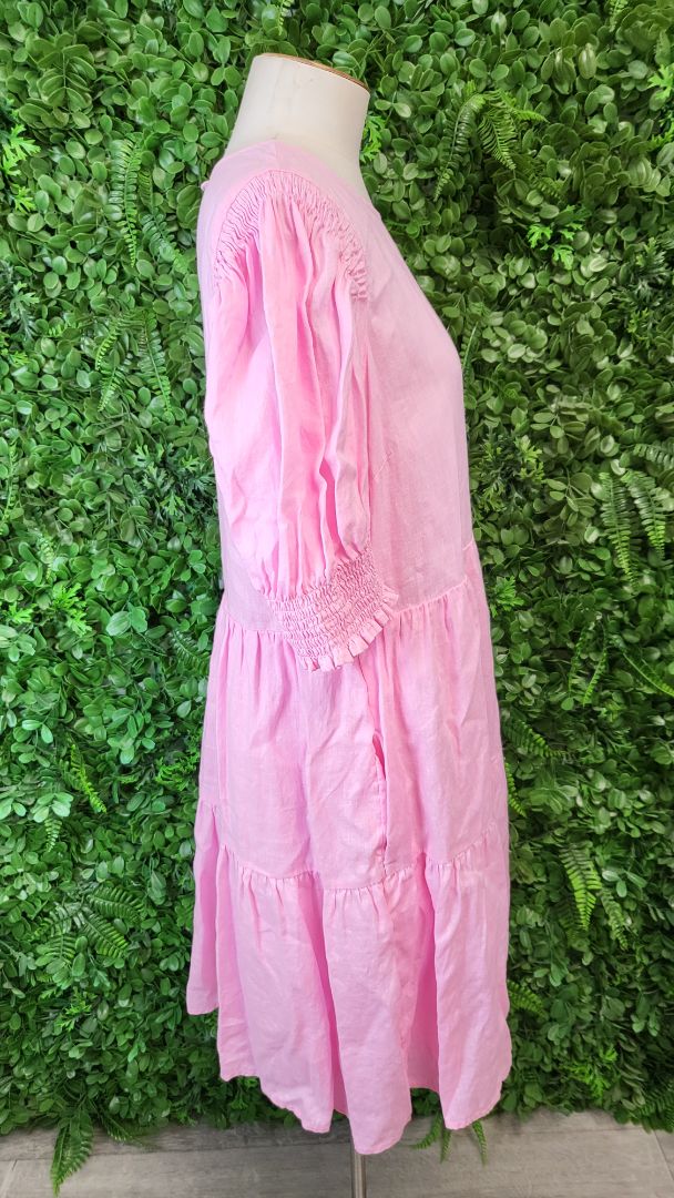 Seeking Lola Pink Linen Dress (14)