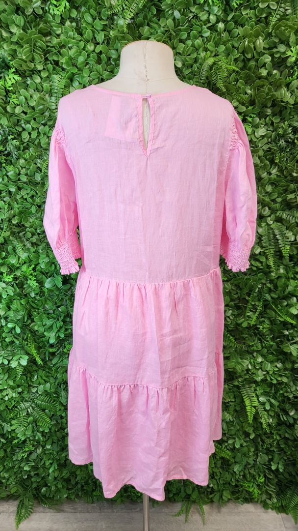 Seeking Lola Pink Linen Dress (14)