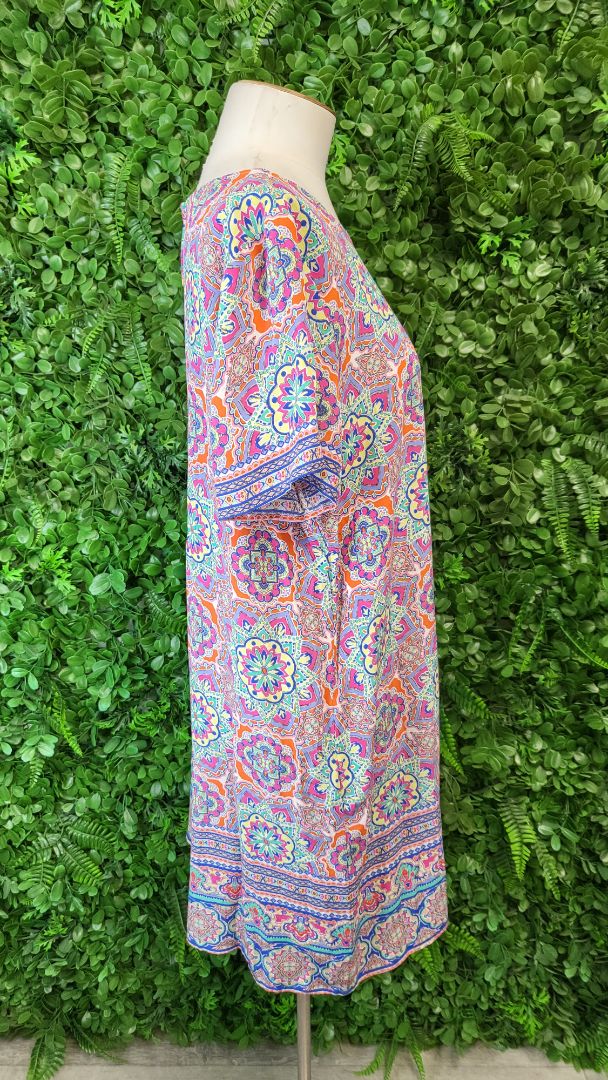 Kachel Print Silk Shirt Dress (16)