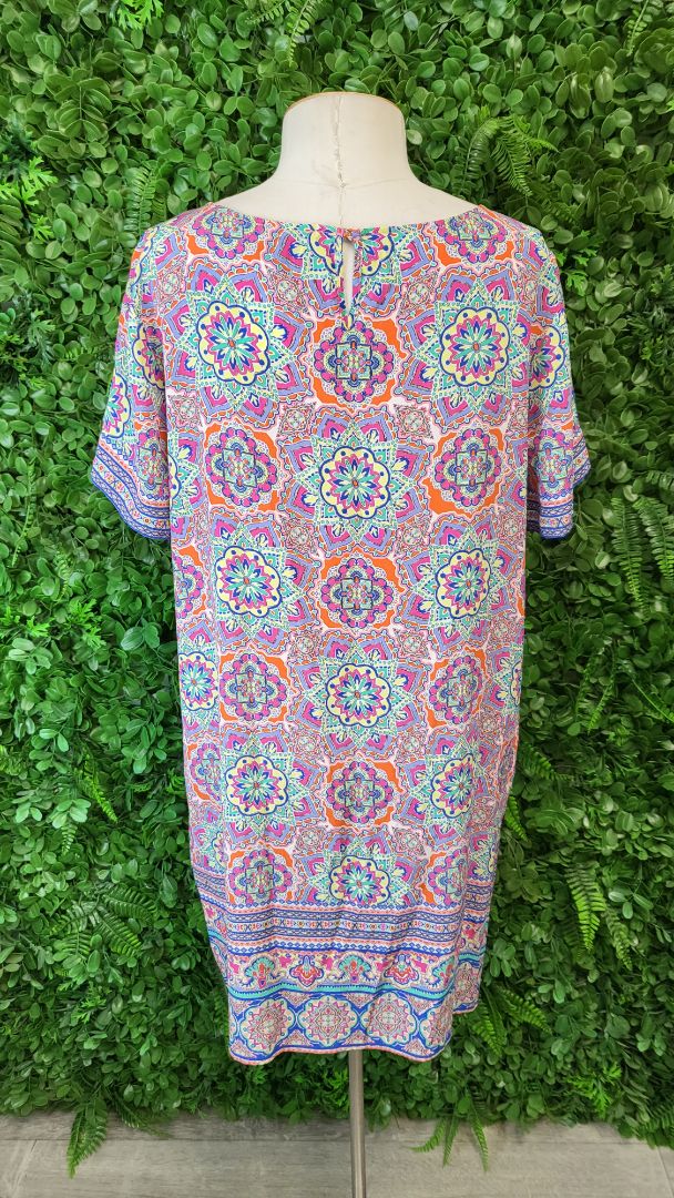 Kachel Print Silk Shirt Dress (16)