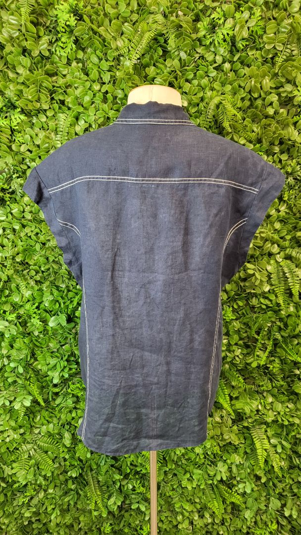 Sportscraft Navy Linen Top (12)