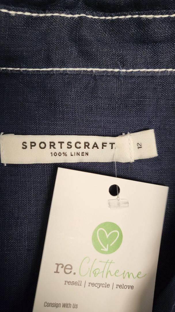 Sportscraft Navy Linen Top (12)