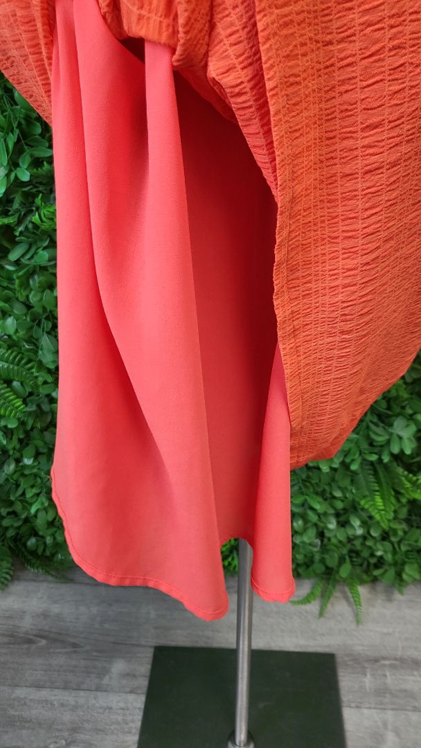 Lemon Tree Orange Textured Shift Dress (12)
