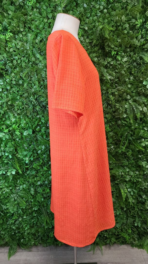 Lemon Tree Orange Textured Shift Dress (12)