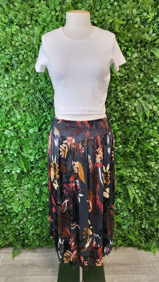 Fate+Becker Print Pleat Midi Skirt 10