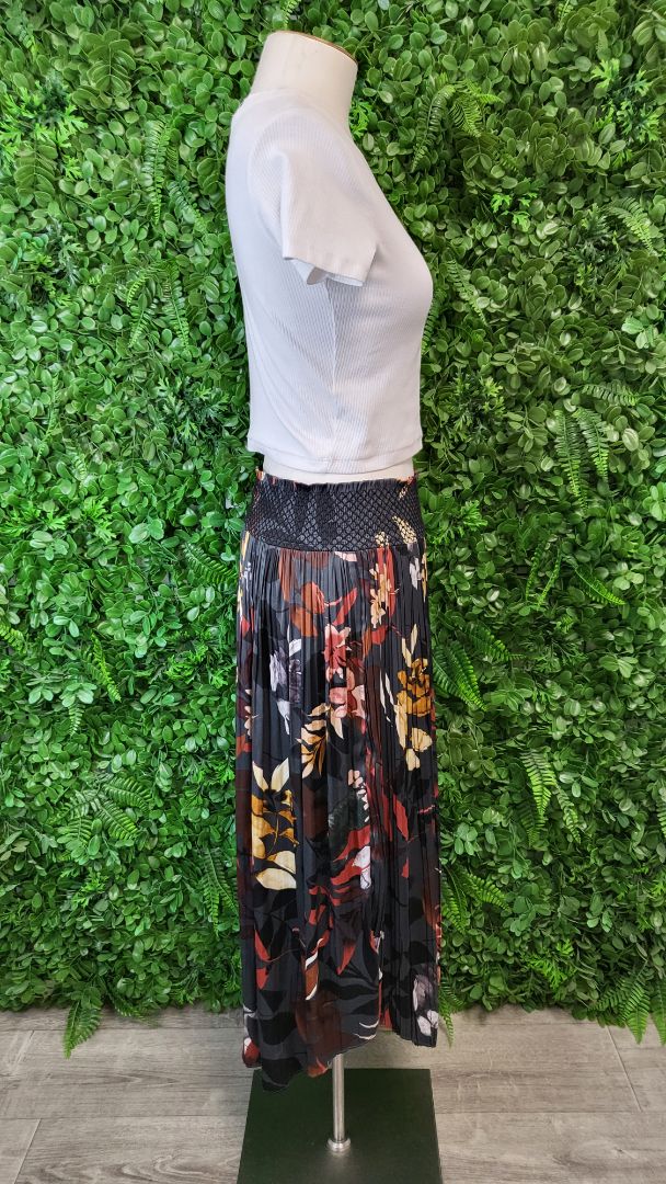 Fate+Becker Print Pleat Midi Skirt 10