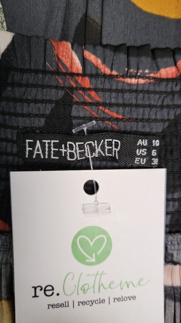 Fate+Becker Print Pleat Midi Skirt 10