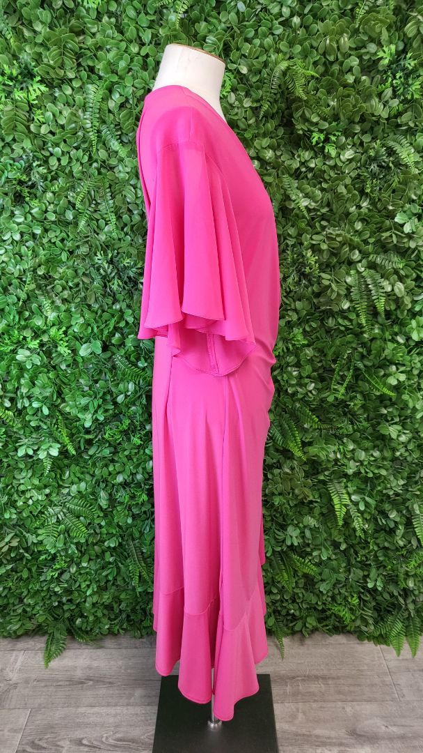 Joseph Ribkoff Pink Wrap Frill Dress BNWT (14)