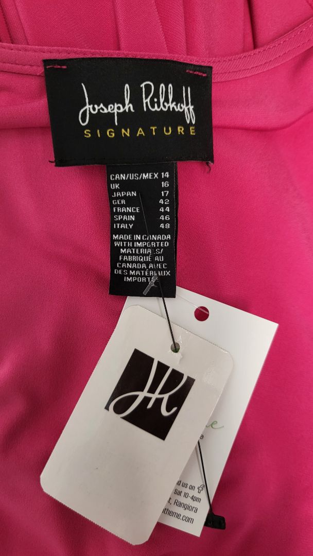 Joseph Ribkoff Pink Wrap Frill Dress BNWT (14)