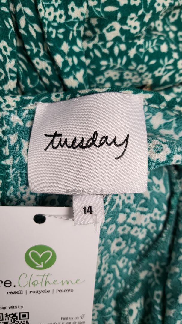 Tuesday Green Print Sun Dress (12)