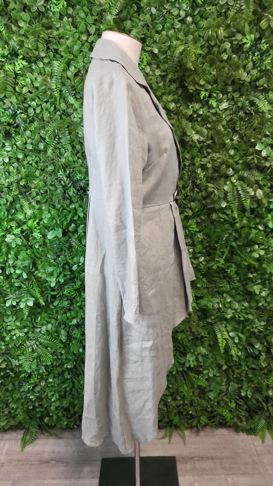 Jellicoe Sage Linen Dress Coat (10)