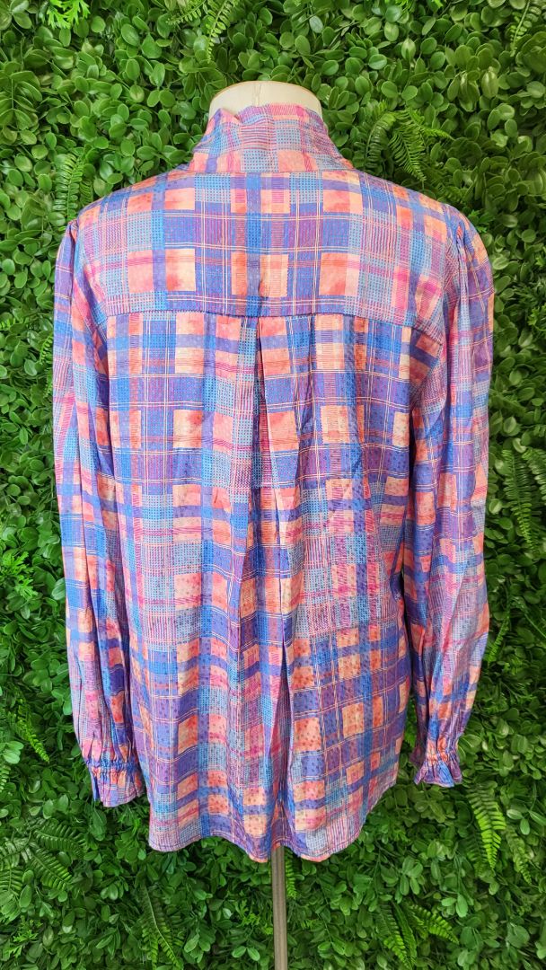 Blue Illusion Check Tie Front Shirt (12)
