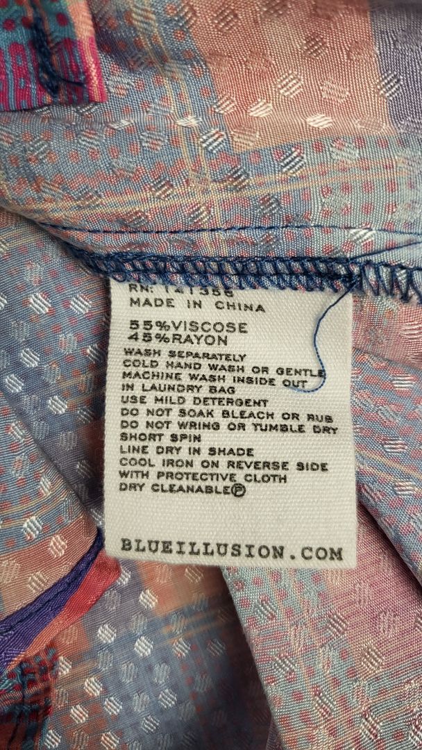 Blue Illusion Check Tie Front Shirt (12)