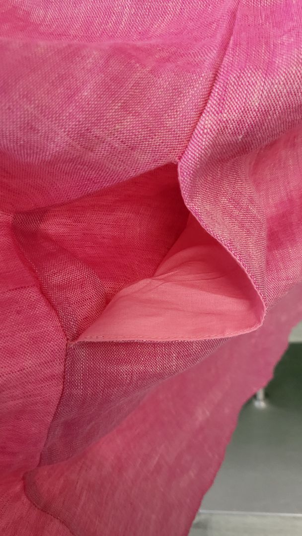Blue Illusion Pink Linen Shift Dress (18)