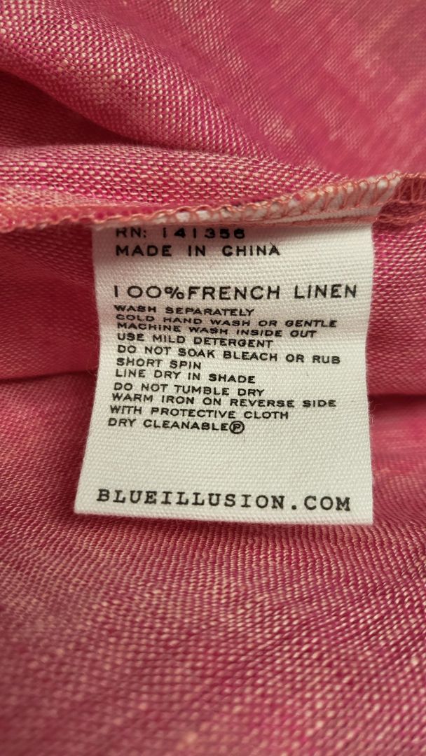 Blue Illusion Pink Linen Shift Dress (18)
