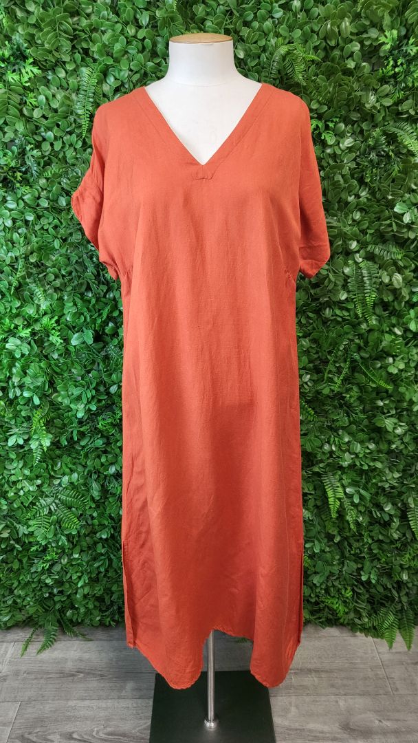Blackstone Rust Linen Blend Dress (12)