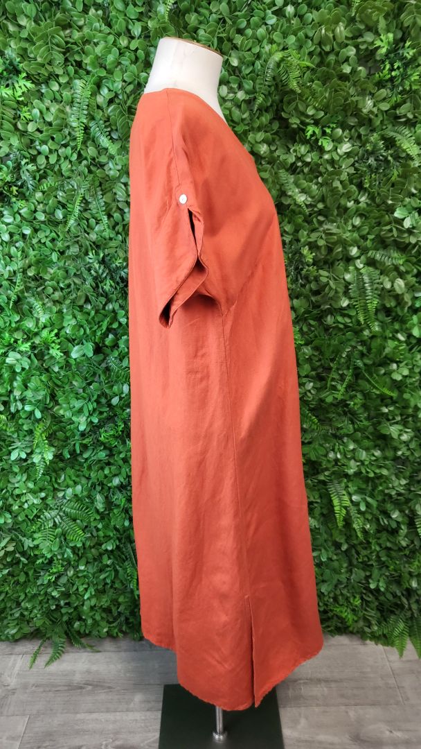 Blackstone Rust Linen Blend Dress (12)